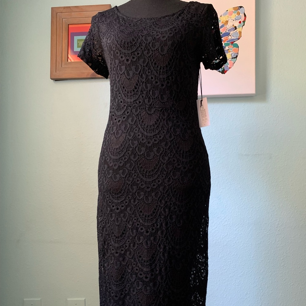NWT Velvet by G&S black lace dress - Picture 2 of 14